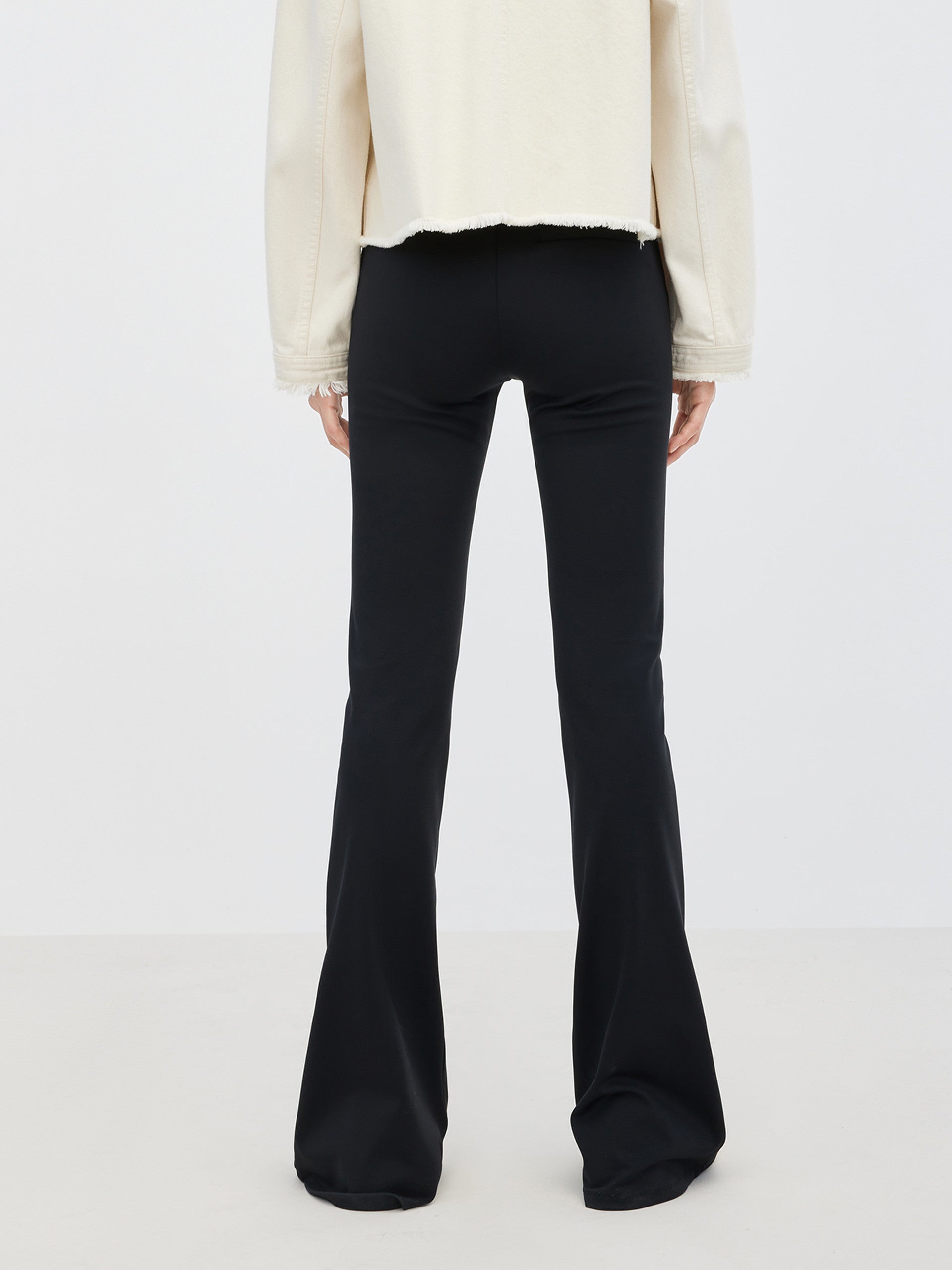 Tailored Full-length Flared Black Trousers