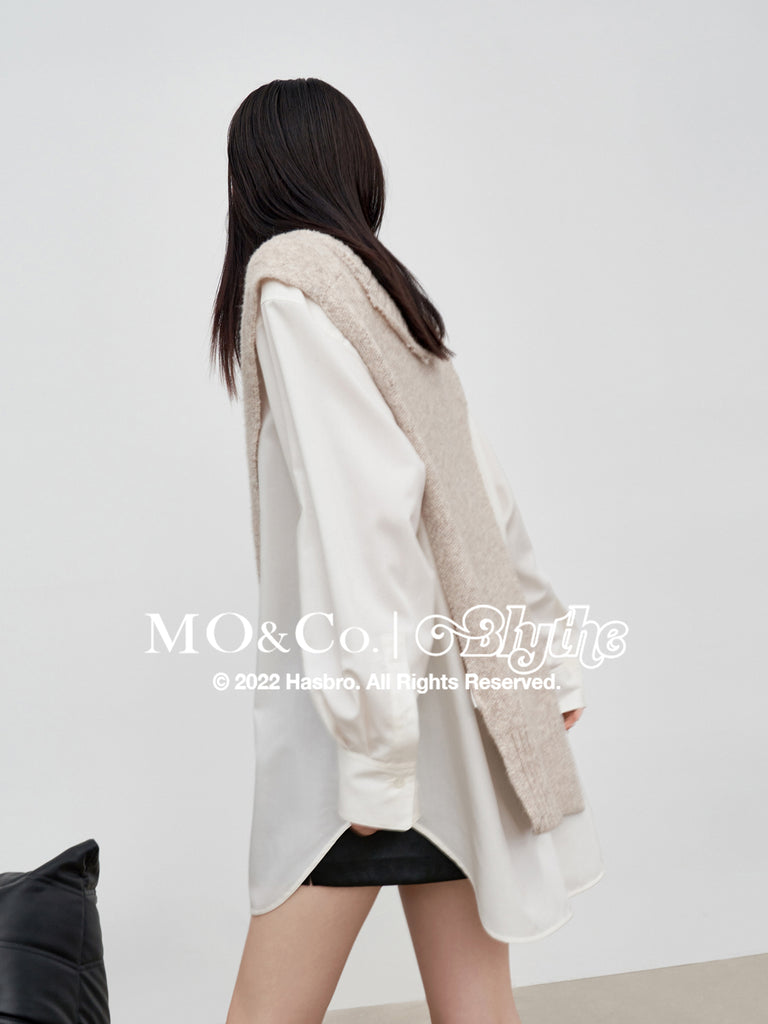 MO&Co.｜Blythe Collaboration Two-Piece Dress Fitted Casual V Neck  Long Sleeve Dress