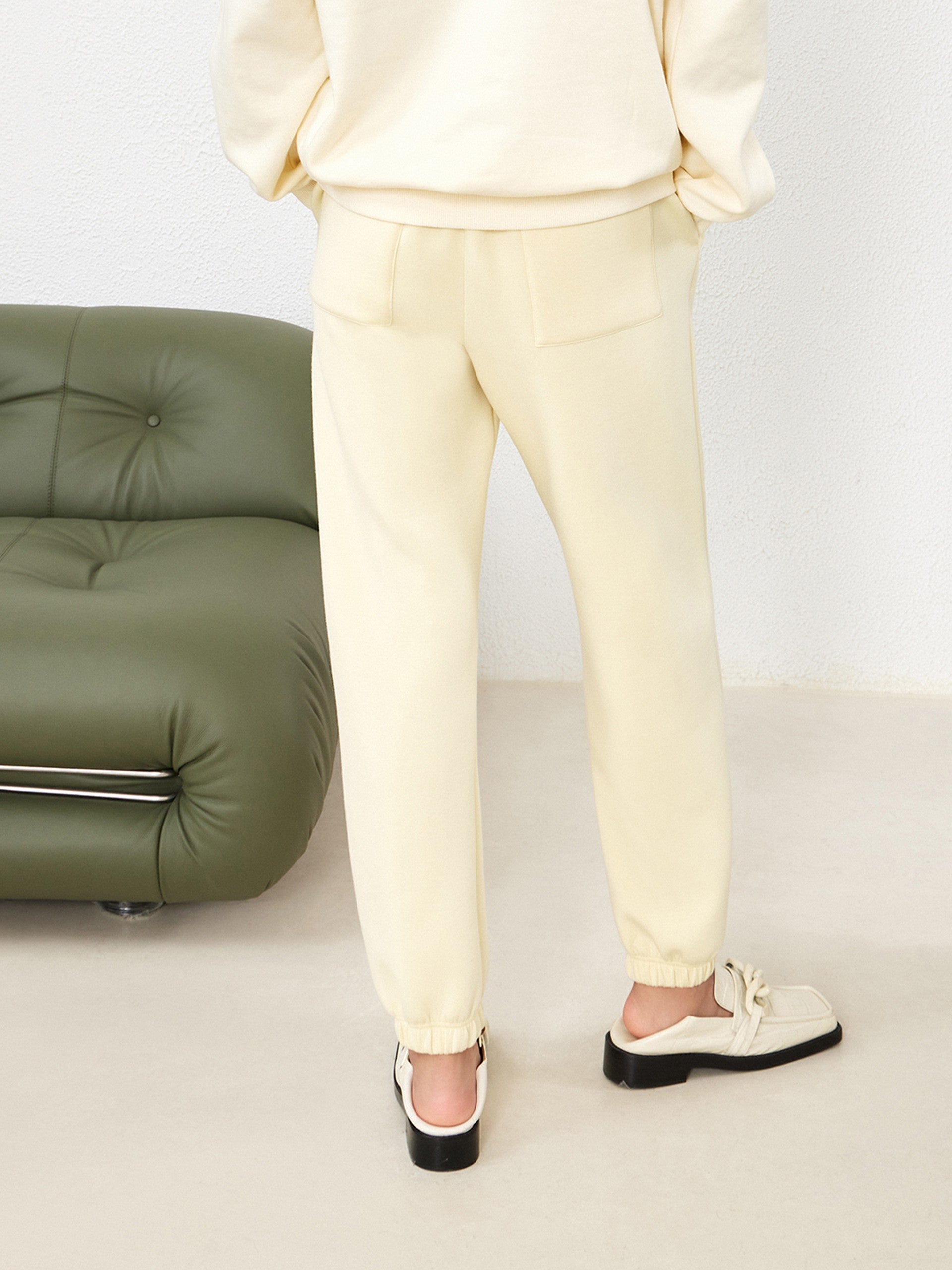 Women's Drawstring Jogging Pants in Beige