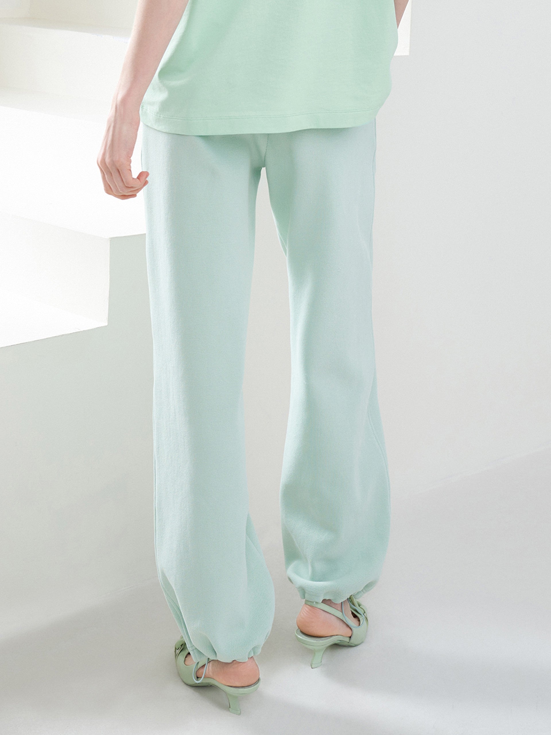 MO&Co.Women Drawstring Casual Green Jagger Pants