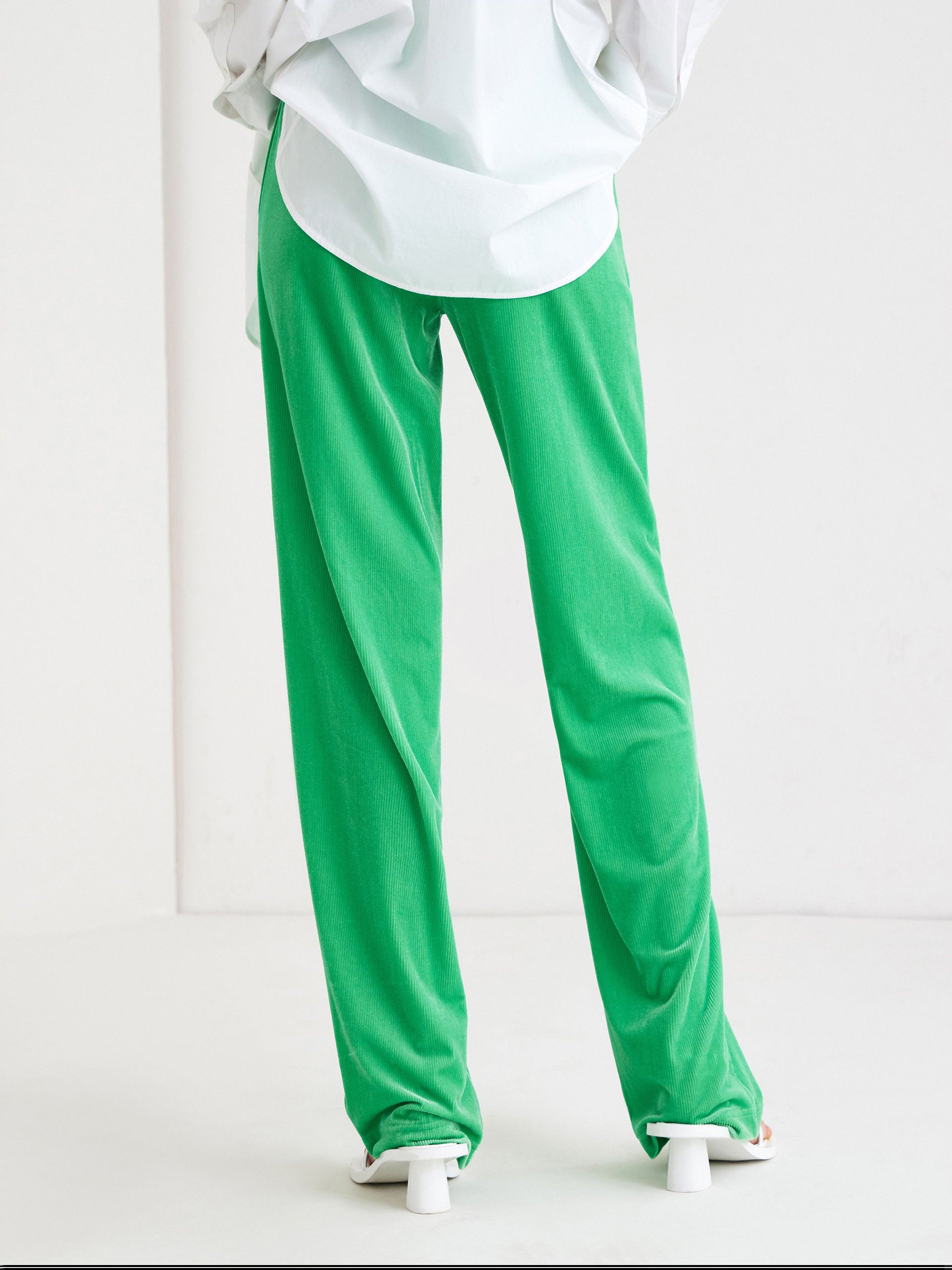 Women's Drawstring Straight Leg Causal Pants in Green