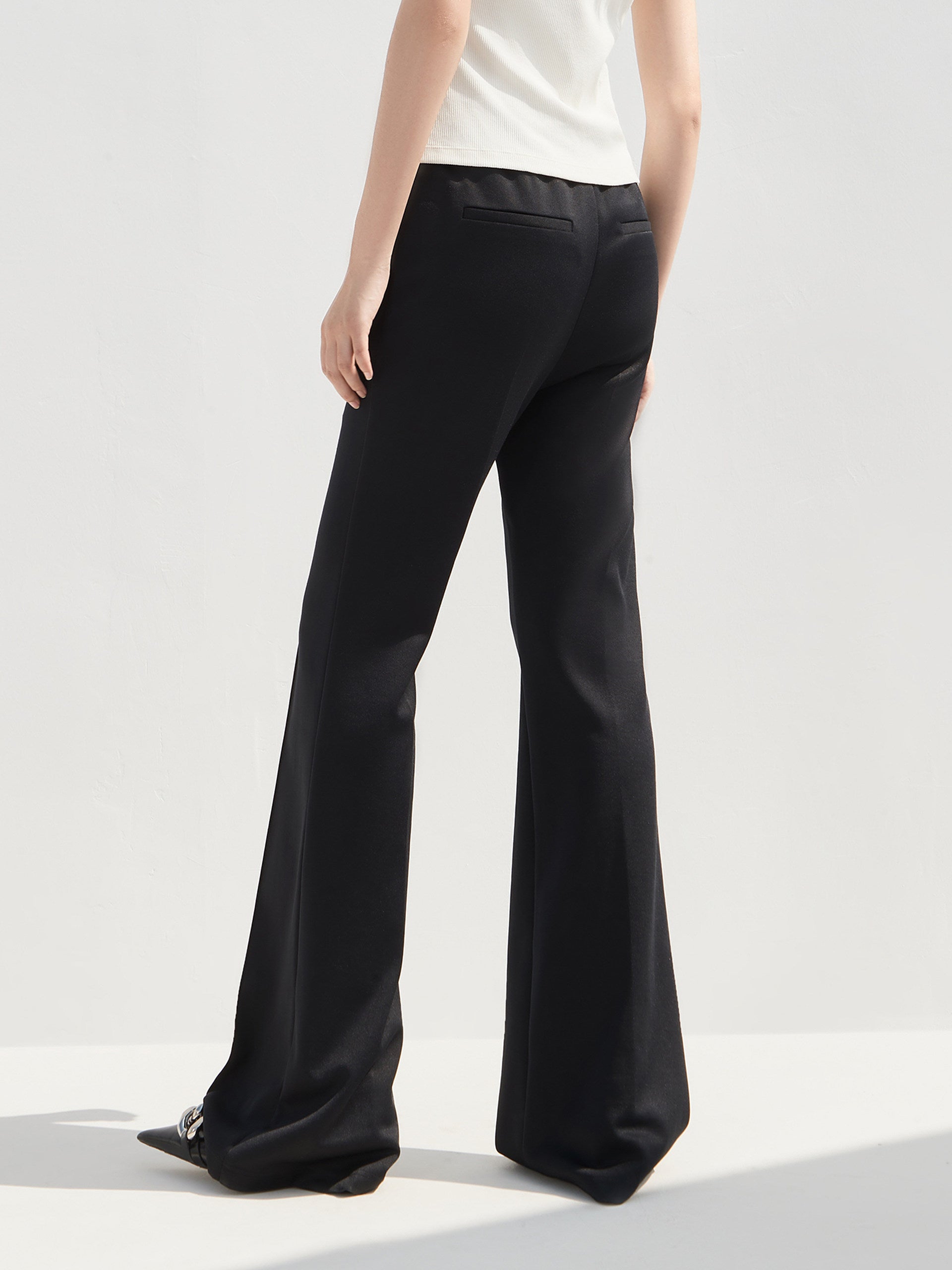 Elasticated waistband Casual Pants in Black