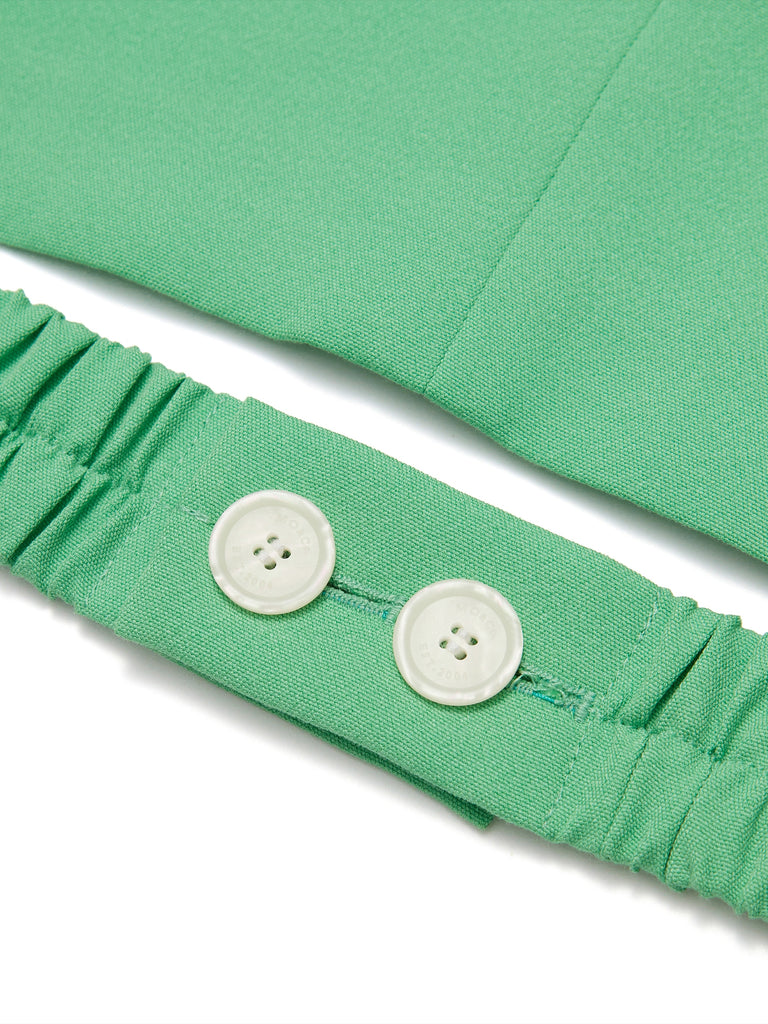Women's Cropped Boxy Short Sleeves Summer Blazer in Green