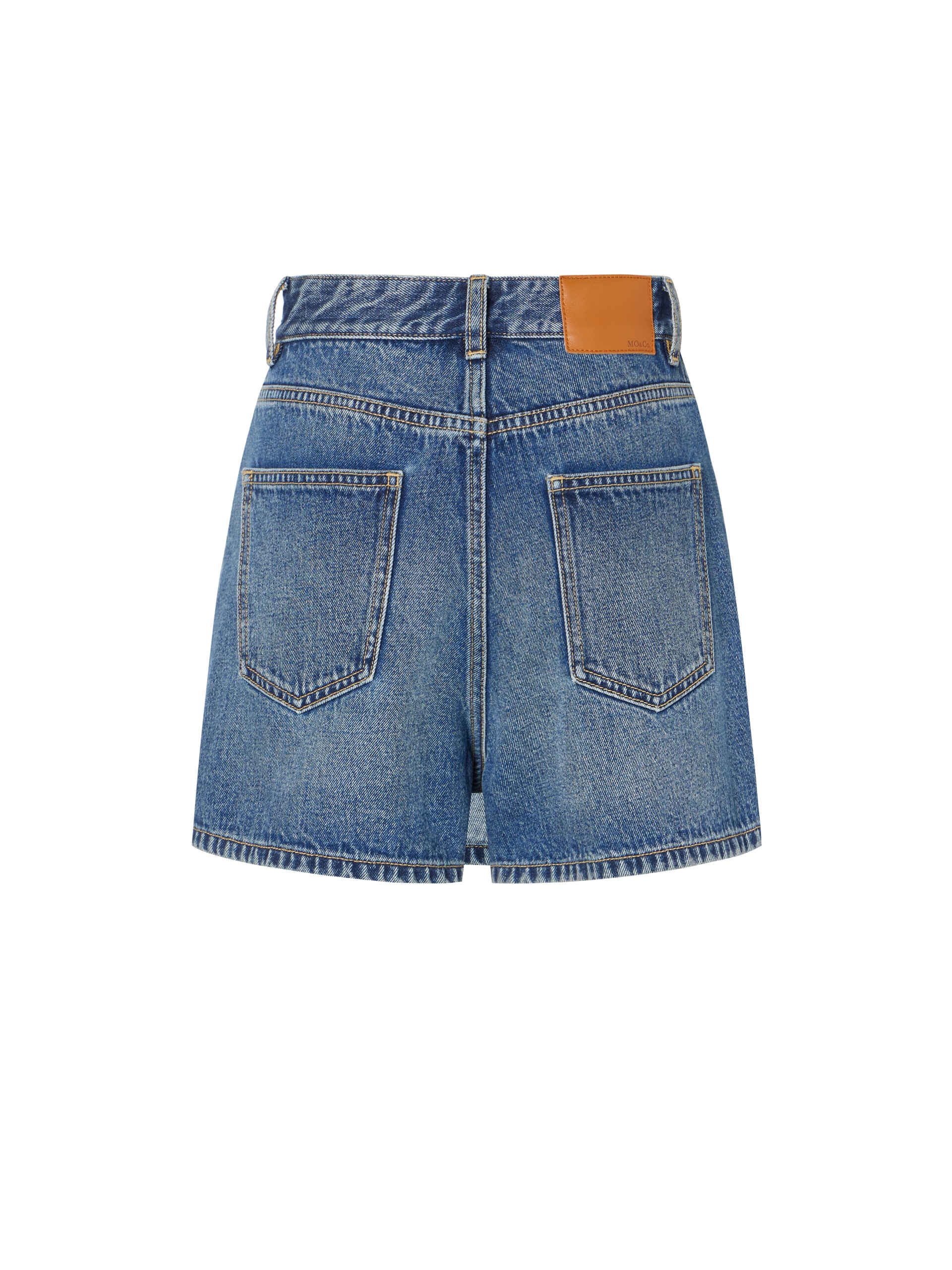 Cotton Denim Mini Skorts