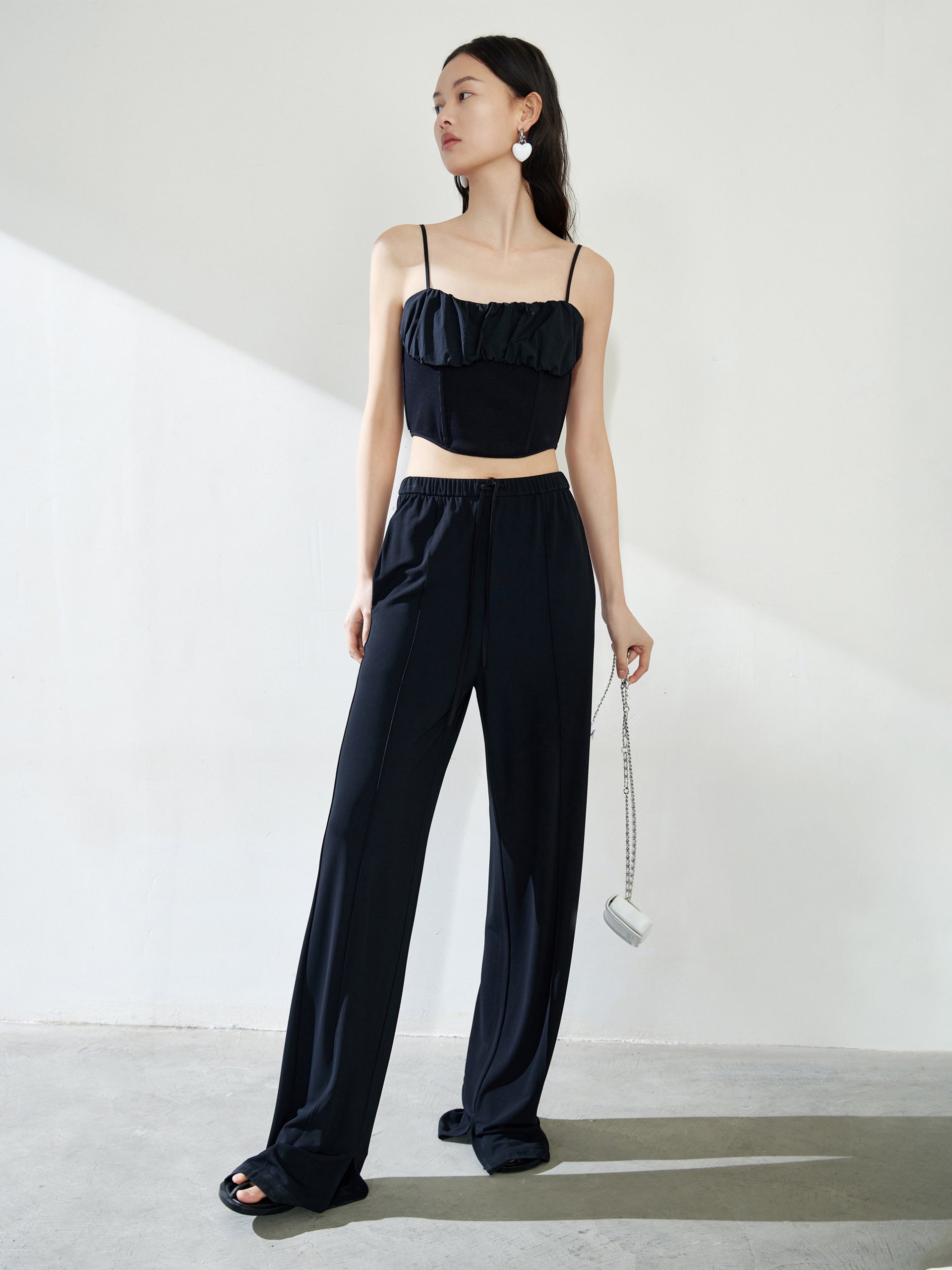 Slit Long Straight Leg Pants MBB2PAT015