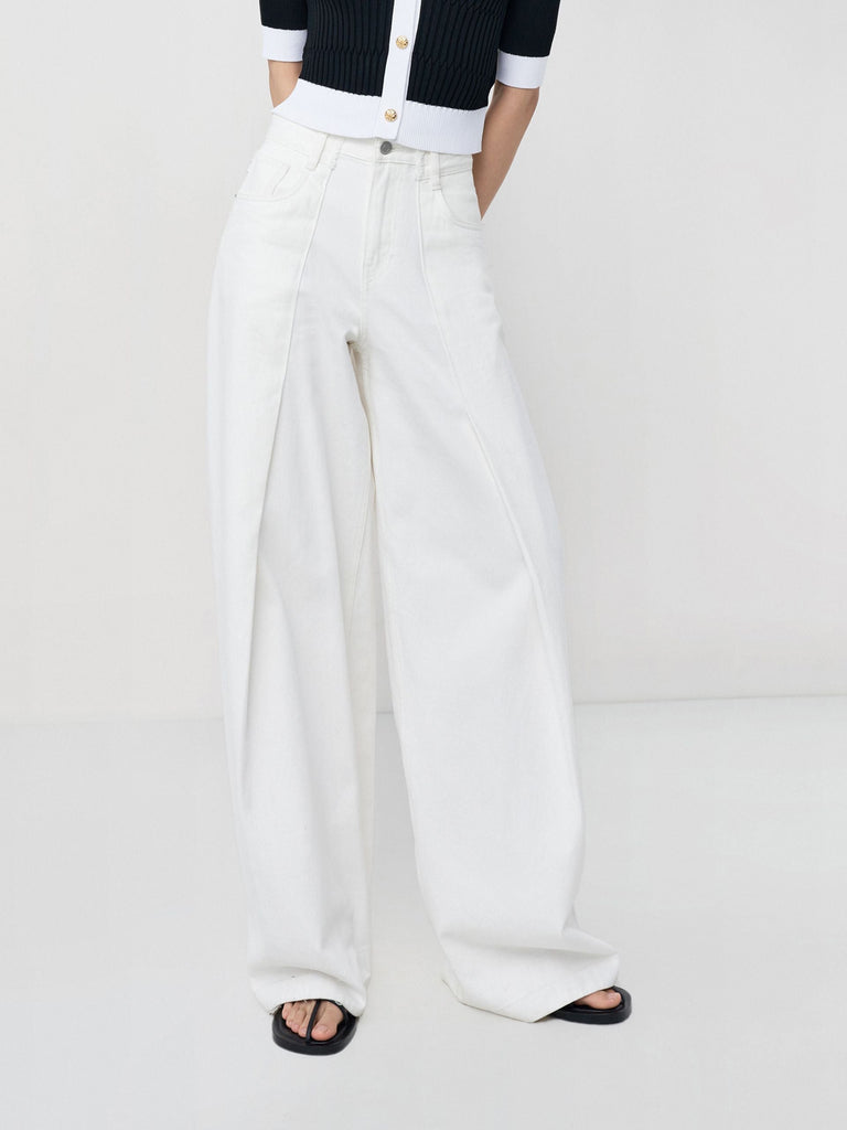 MO&Co. Women's Cotton Long Wide Leg Jeans Loose Cowboys Trendy Jeans