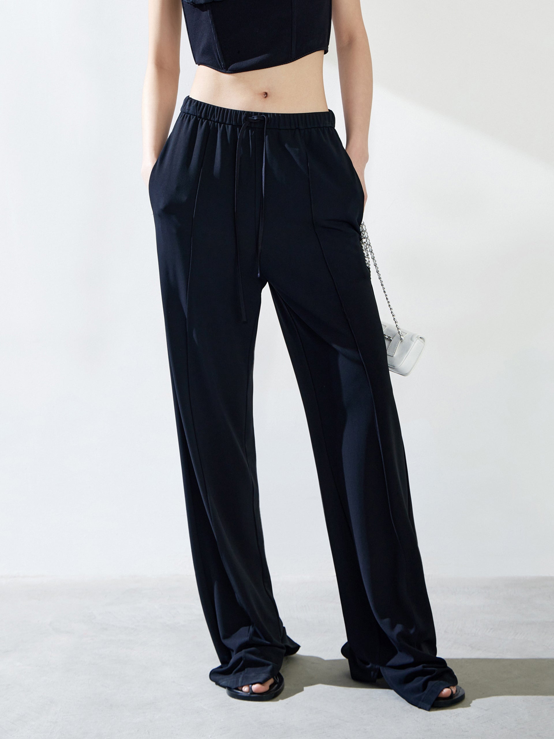 Slit Long Straight Leg Pants MBB2PAT015